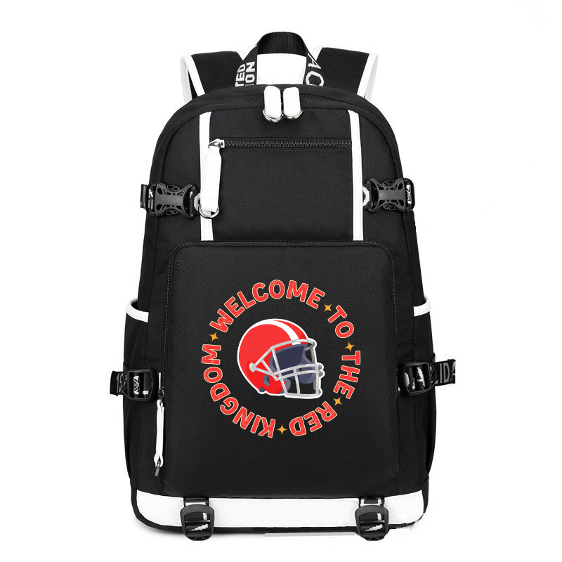Welcome To The Red Kingdom Football printing Canvas Backpack