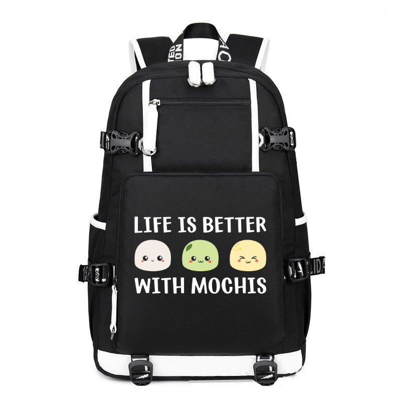 Funny Mochi Japanese Food Kawaii printing Canvas Backpack