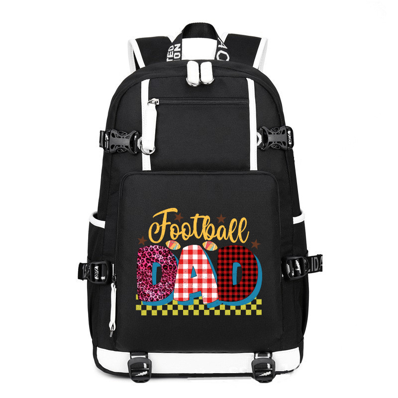 Football Dad printing Canvas Backpack