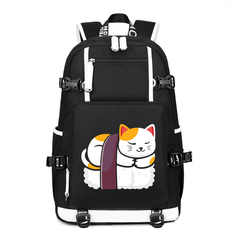 Sushi Cat Kawaii Anime Neko Japanese printing Canvas Backpack