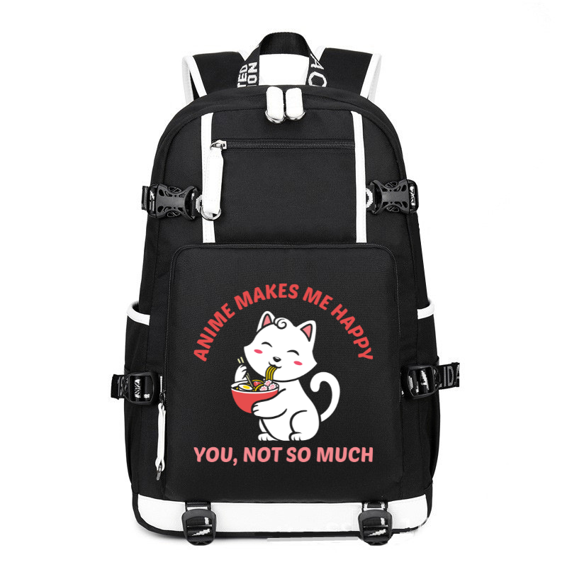 Kawaii Neko Anime Cat printing Canvas Backpack