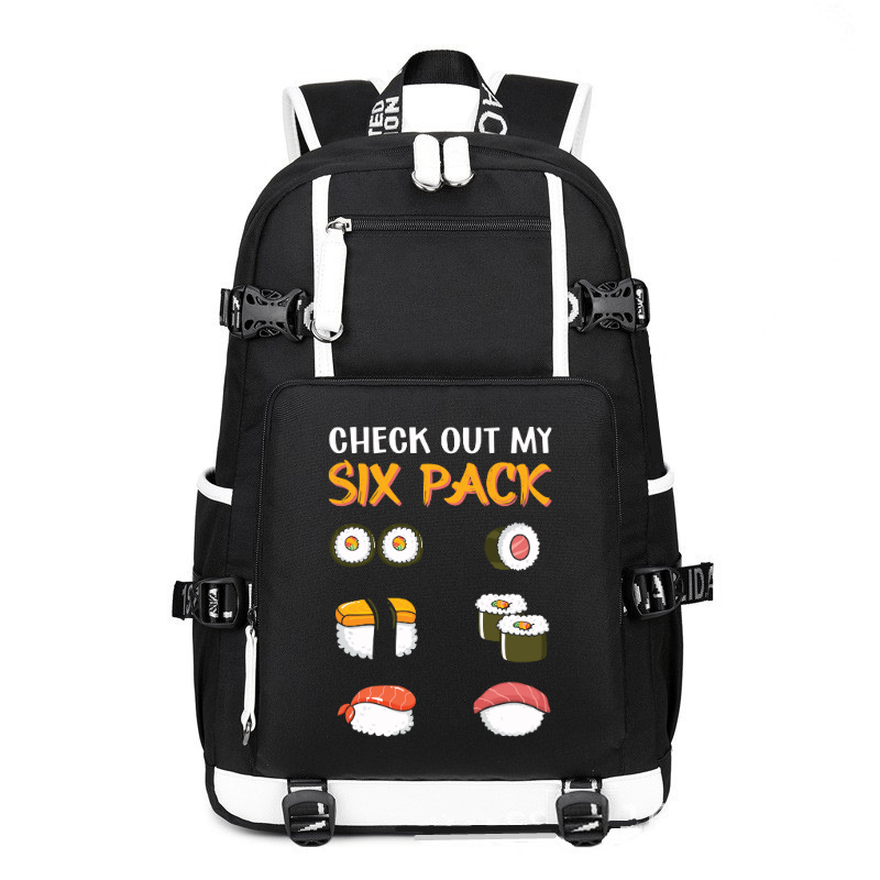 Sushi Japanese Gym Gift printing Canvas Backpack