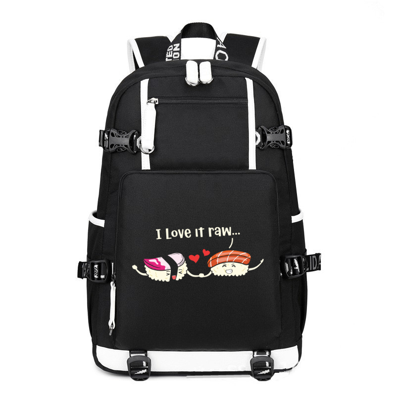 Sushi Cute Kawaii Anime Japanese Gift printing Canvas Backpack