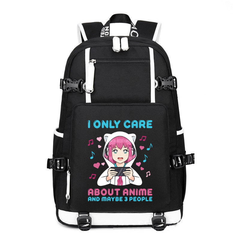 Anime Girl I Only Care About Anime printing Canvas Backpack