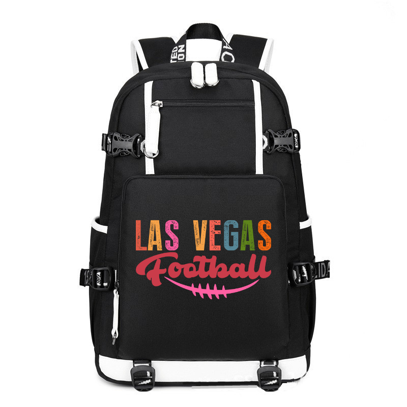Las Vegas Colourful football printing Canvas Backpack
