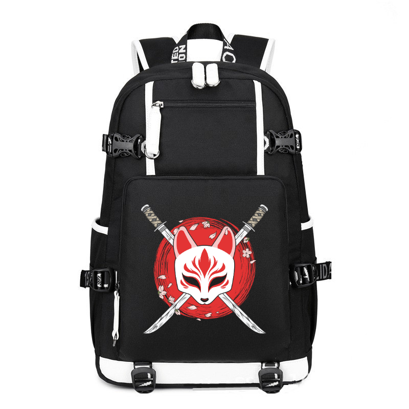 Cherry Blossom Samurai Katana Sword printing Canvas Backpack