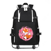 Kawaii Fox Strawberry Milk Anime printing Canvas Backpack