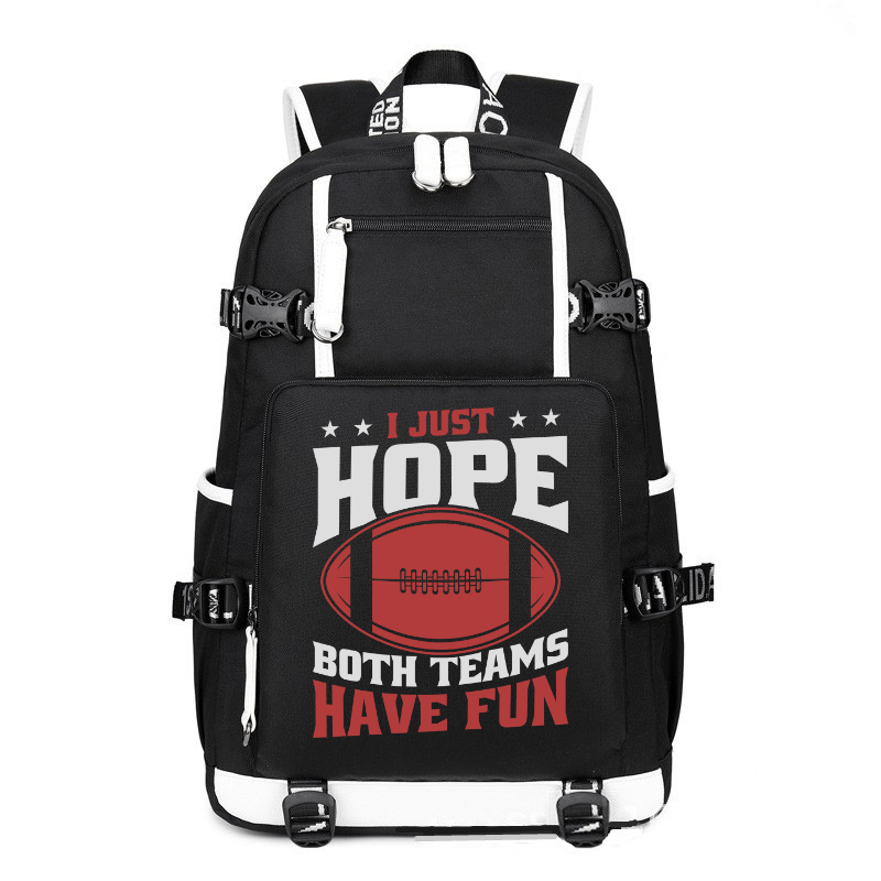 Football I Just Hope Both Team Have Fun printing Canvas Backpack