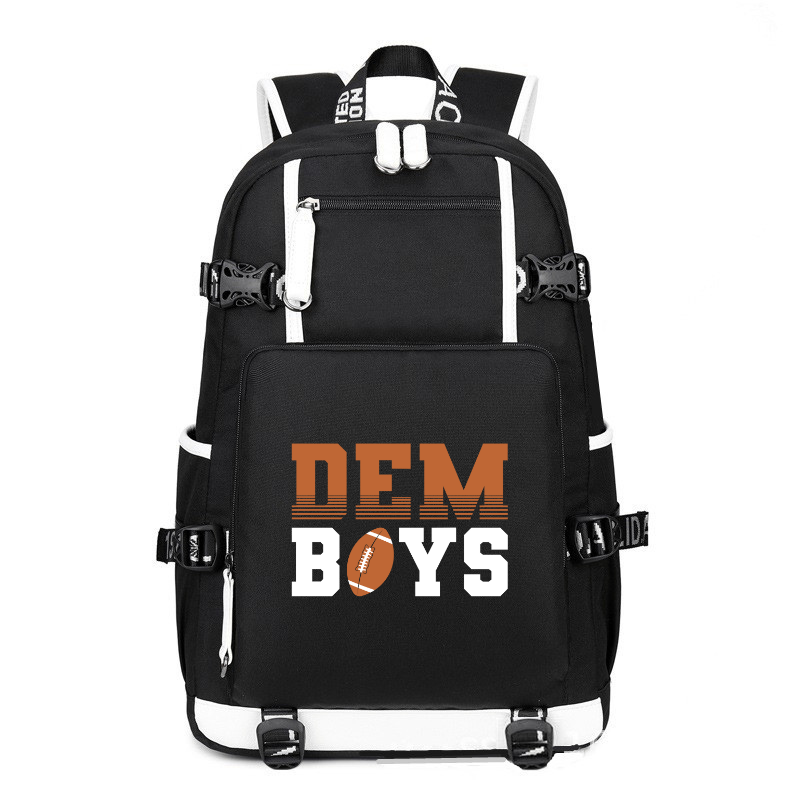 Football Dem Boys printing Canvas Backpack