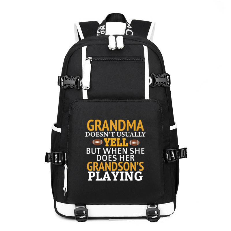 Grandma Doesn't Usually Yell printing Canvas Backpack