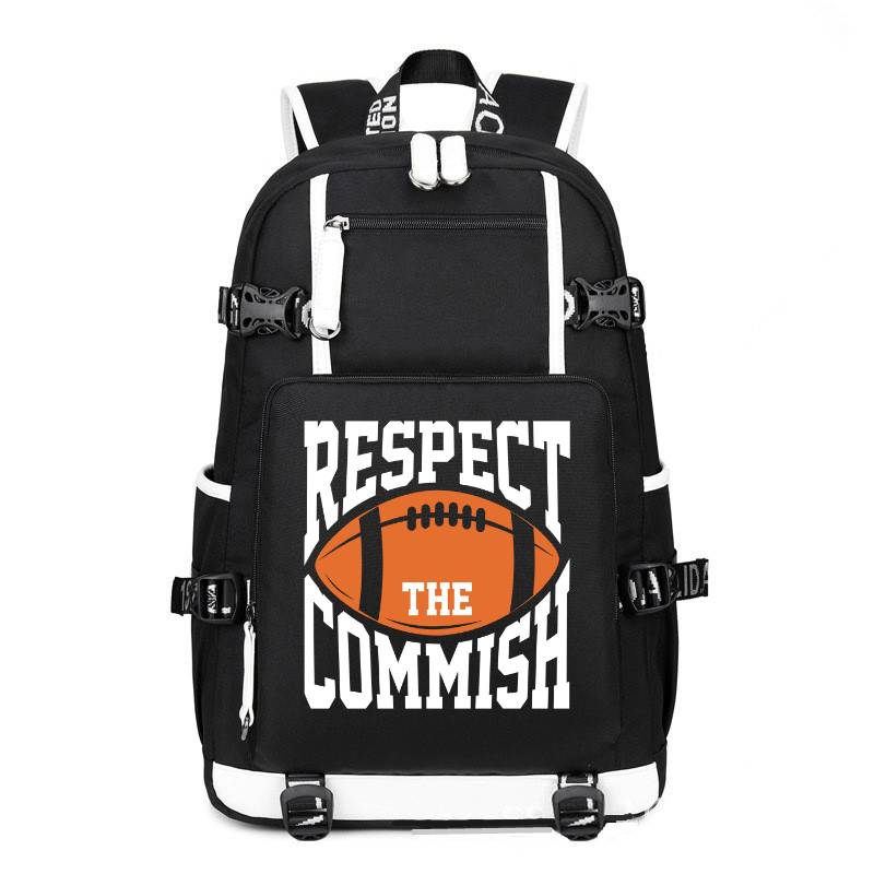 Respect the Commish Fantasy Football printing Canvas Backpack
