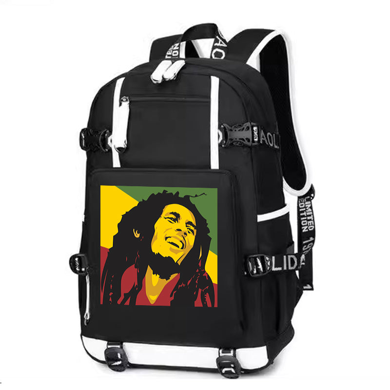 Bob Marley Printing Canvas Backpack