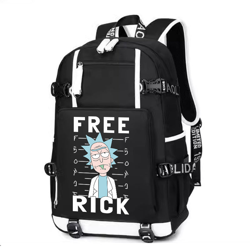 Free Rick Printing Canvas Backpack