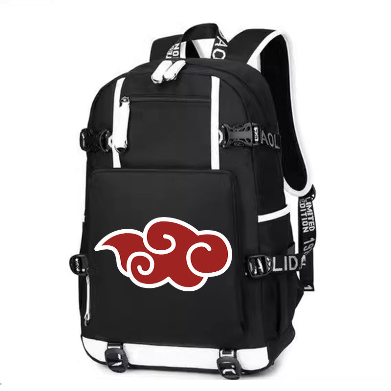 Naruto Red Cloud Printing Canvas Backpack