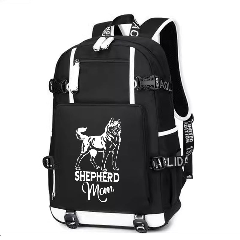 Shepherd mom design Printing Canvas Backpack