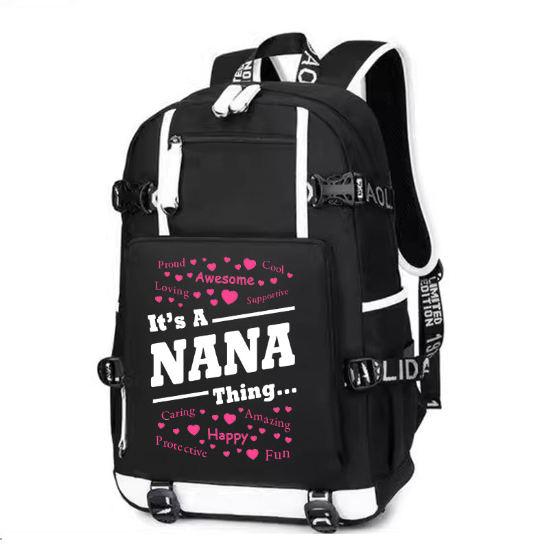 It's Nana thing Printing Canvas Backpack