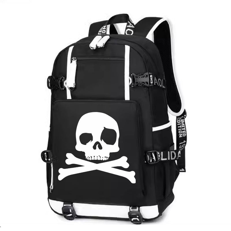 Skull And Crossbones Printing Canvas Backpack