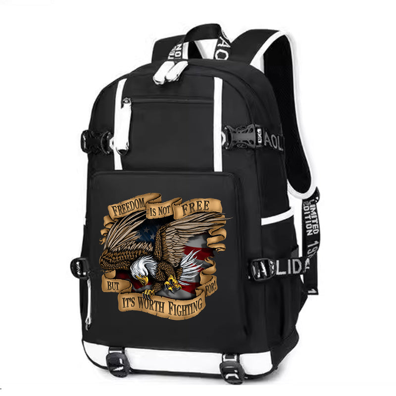Freedom is not free but its worth fighting for Printing Canvas Backpack