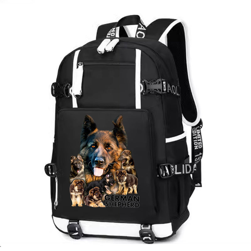 German Shepherd Printing Canvas Backpack