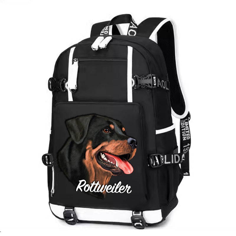 Rottweiler Printing Canvas Backpack