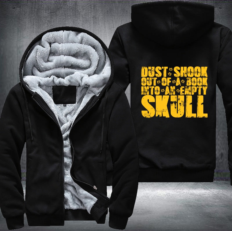 Dust shook out of a book into an empty skull Fleece Hoodies Jacket