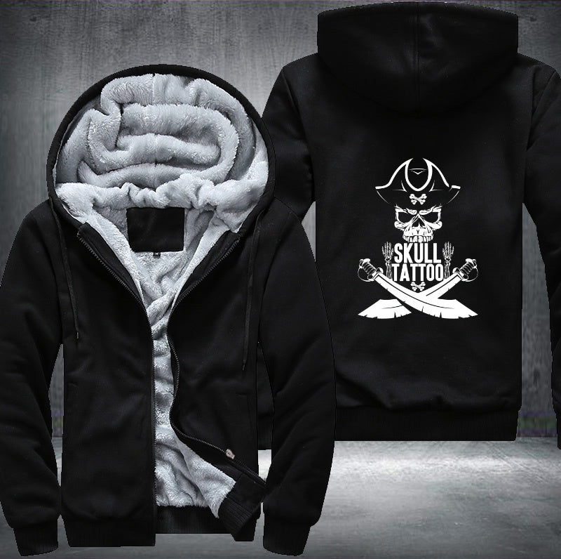 Skull Tattoo Fleece Hoodies Jacket