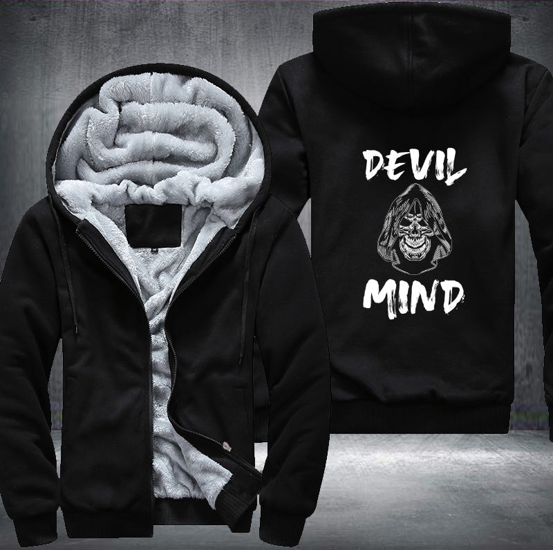 Skull Devil mind Fleece Hoodies Jacket