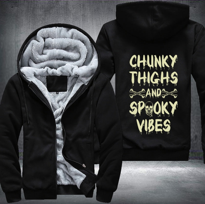 Chunky thighs and spooky vibes Fleece Hoodies Jacket