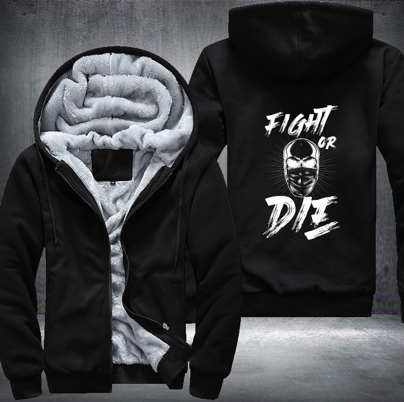 Skull fight or die Fleece Hoodies Jacket