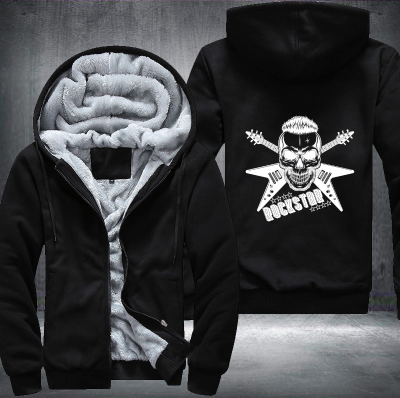 Skull Rockstart Fleece Hoodies Jacket