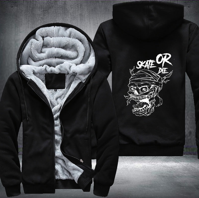 Skull skate or die Fleece Hoodies Jacket