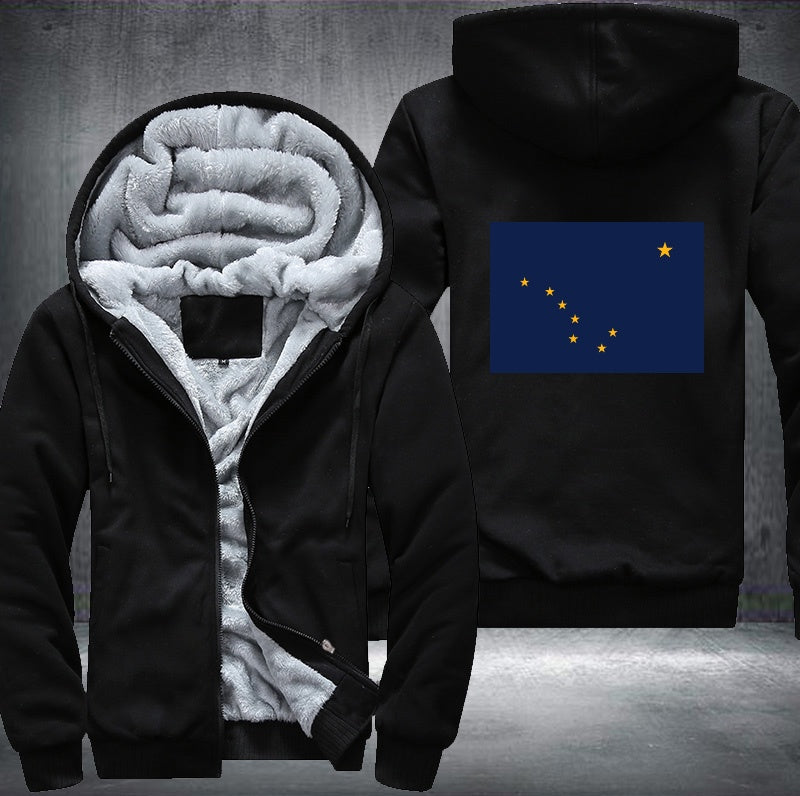 Flag of Alaska Fleece Hoodies Jacket