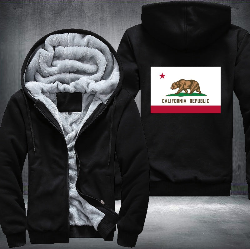 Flag of California Fleece Hoodies Jacket