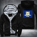 Flag of Connecticut Fleece Hoodies Jacket