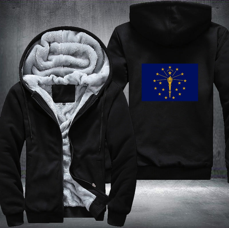 Flag of Indiana Fleece Hoodies Jacket
