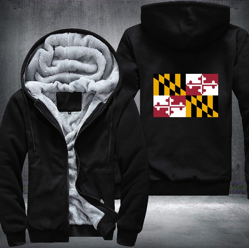 Flag of Maryland Fleece Hoodies Jacket