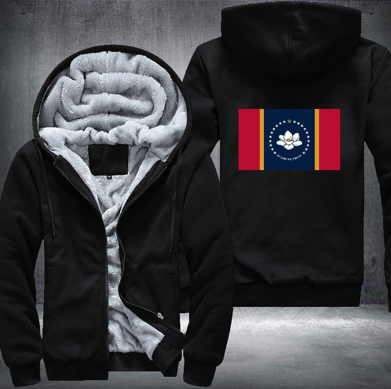 Flag of Mississippi Fleece Hoodies Jacket
