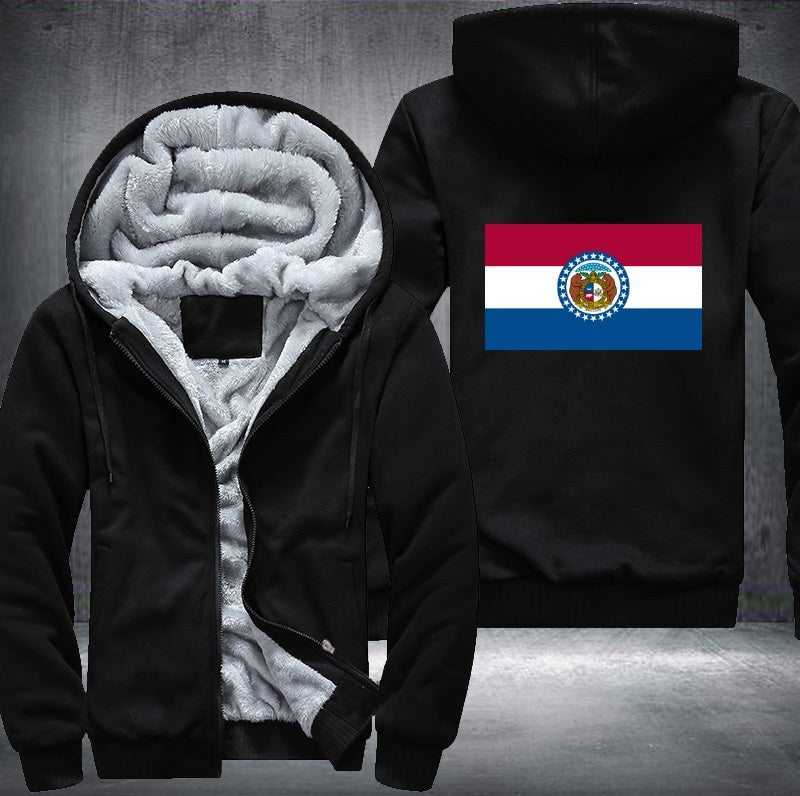 Flag of Missouri Fleece Hoodies Jacket
