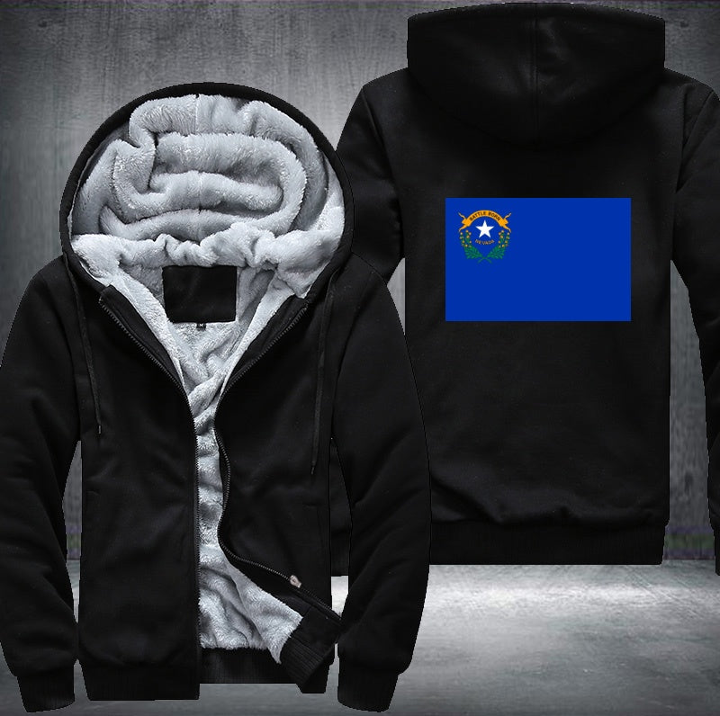 Flag of Nevada Fleece Hoodies Jacket