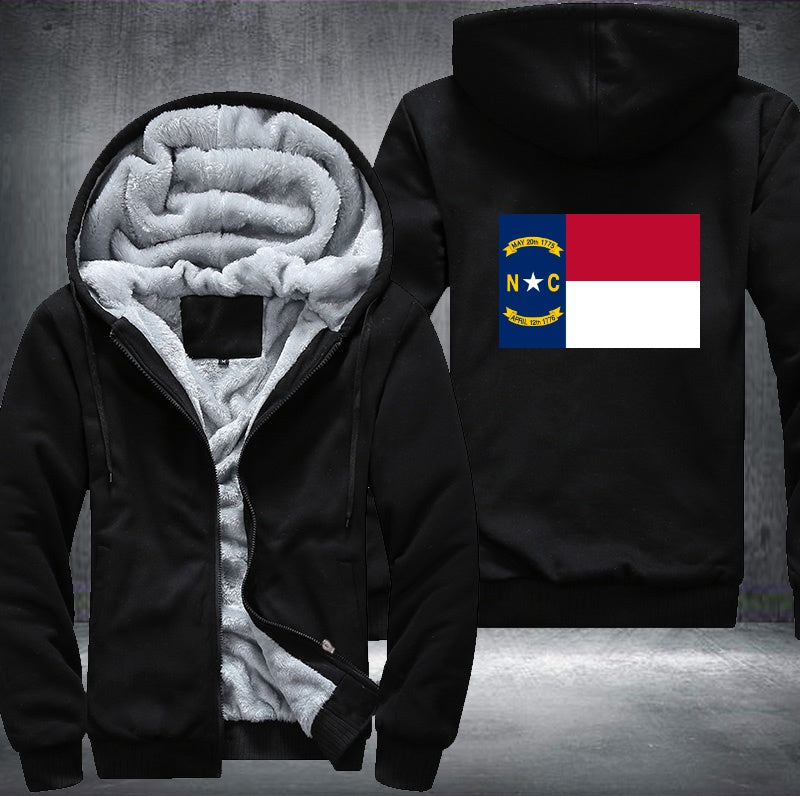 Flag of North Carolina Fleece Hoodies Jacket