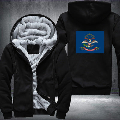 Flag of North Dakota Fleece Hoodies Jacket