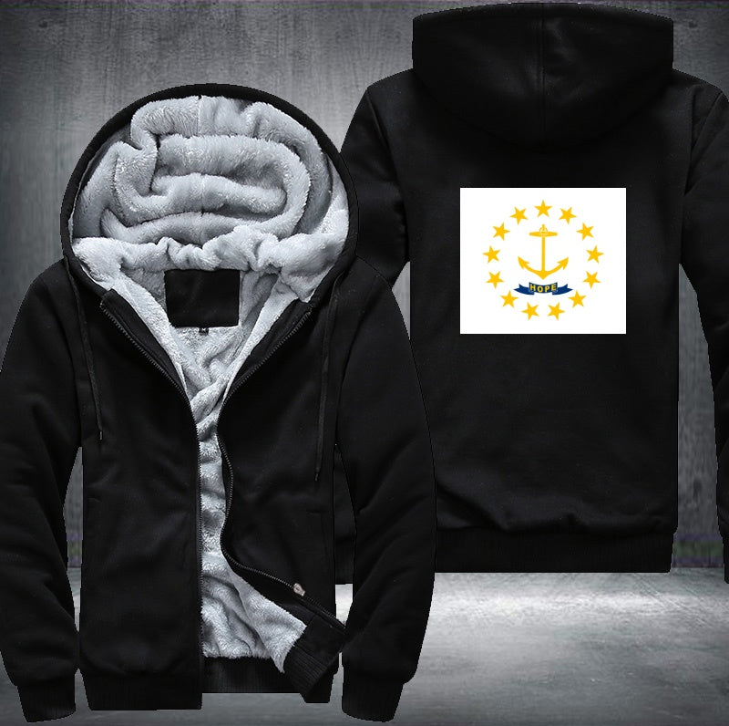 Flag of Rhode Island Fleece Hoodies Jacket