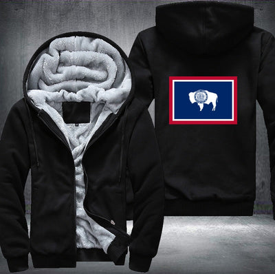 Flag of Wyoming Fleece Hoodies Jacket