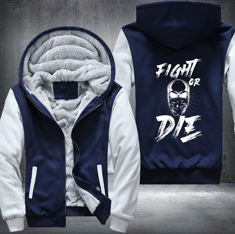 Skull fight or die Fleece Hoodies Jacket