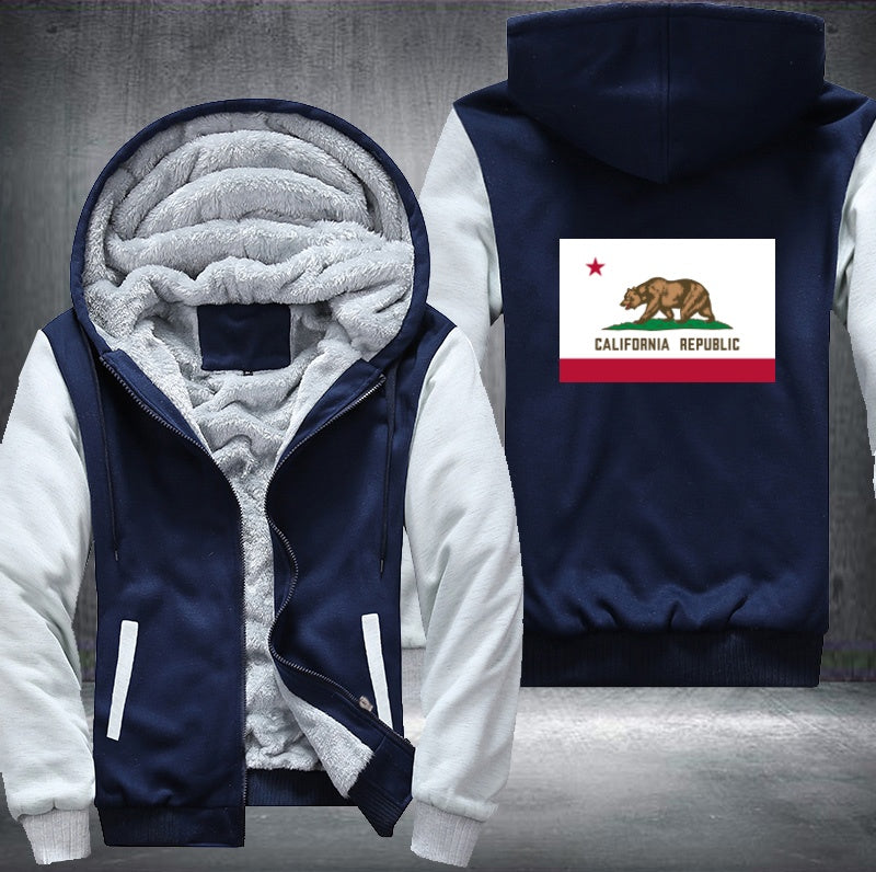 Flag of California Fleece Hoodies Jacket