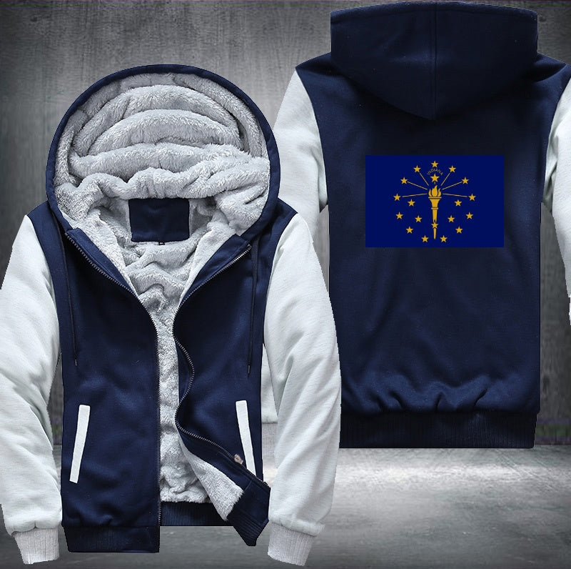 Flag of Indiana Fleece Hoodies Jacket