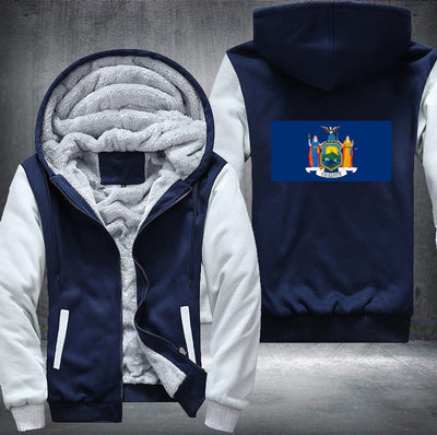 Flag of New York Fleece Hoodies Jacket