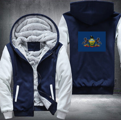 Flag of Pennsylvania Fleece Hoodies Jacket