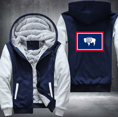 Flag of Wyoming Fleece Hoodies Jacket