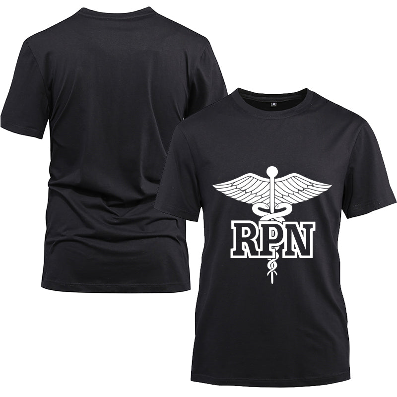 Registered Practical Nurse RPN Cotton Black Short Sleeve T-Shirt